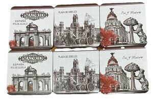 MADRID Cork-Back Coasters Set of 6